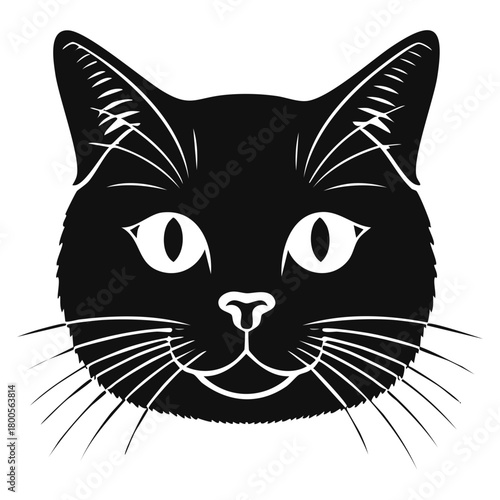 Black and White Dachshund Dog Face Icon, Cute Puppy Pet Head Graphic Illustration