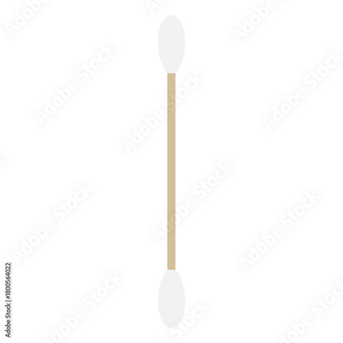 Cotton Swab Bud Vector Illustration for Personal Care Hygiene Medical and First Aid Design Concepts Isolated on White Background for Health and Cosmetic Beauty Projects