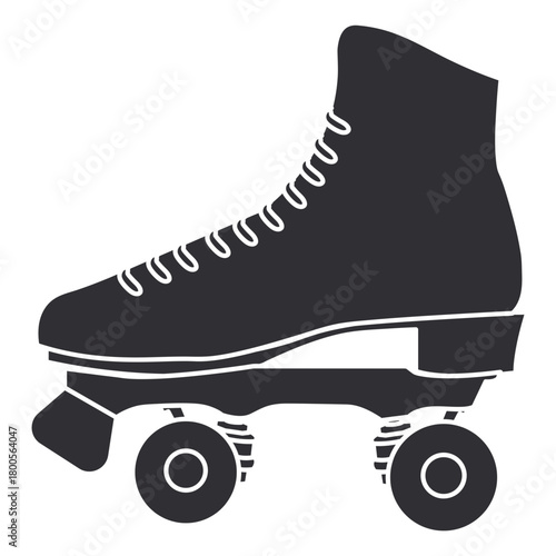 Black Quad Roller Skate Silhouette Vector Illustration for Skating Sport Recreation Fitness and Leisure Fun Design Concepts Isolated on White Background for Athletic Projects