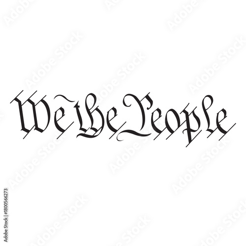 We The People Calligraphy Text Vector Illustration for US Constitution History Design