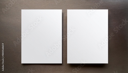 Two White Vertical Paper Sheets Mockup A4 A5 A6 Flyer Mockup Paper Letter Invitation Card