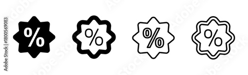 Discount icon set. Discount tag icon.