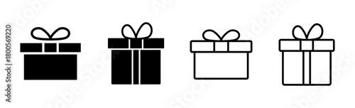 Gift icon set. gift vector icon. birthday gift