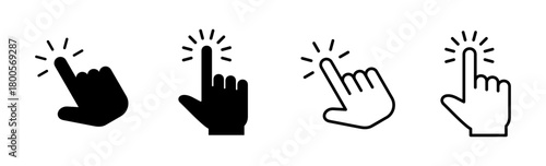 Hand click icon set. pointer icon vector. hand cursor icon vector