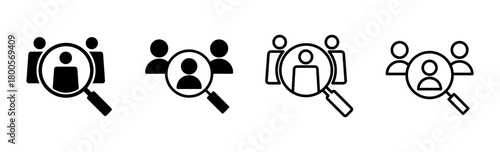 Hiring icon set. Search job vacancy icon. Human resources concept. Recruitment