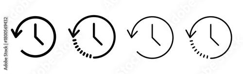 History icon set. recent event history