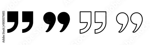 Quote icon set. Quotation mark symbol.