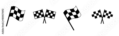 Racing flag icon set. race flag icon.Checkered racing flag icon