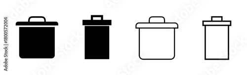 Trash icon set. trash can icon. delete icon vector. garbage