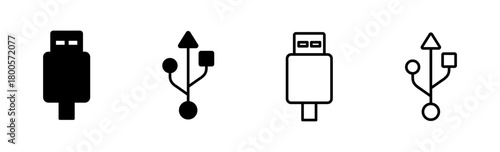 Usb icon set. Flash disk icon vector