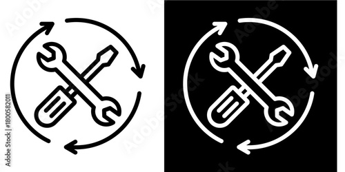 Service Restoration  Icon Set White Mix Style Collection
