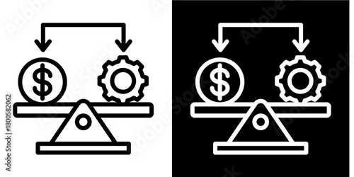 Business Stabilization  Icon Set White Mix Style Collection
