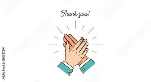 Express heartfelt gratitude with this charming hand-drawn illustration perfect for thank you notes, social media posts, or adding a special touch to presentations