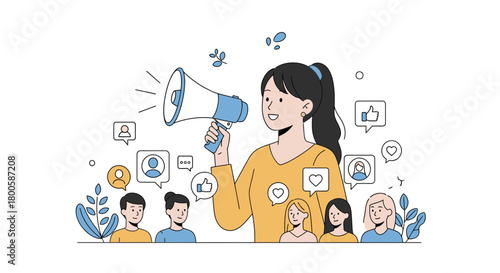 Influencer marketing strategy with engagement and community promotion, amplifying social media presence for brand awareness and growing online audience reach