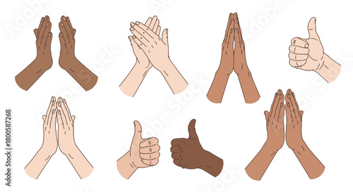 Diverse hand gestures convey global unity, appreciation, and success, perfect for inclusive messages and celebrating positive collaboration in any project