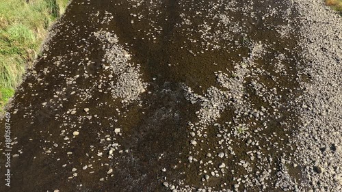 Aerial view of the river and surrounded by mountains in yangjiaxi xiapu, fujian province, China. High quality 4k footage