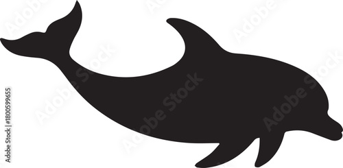 Silhouette of a dolphin isolated on