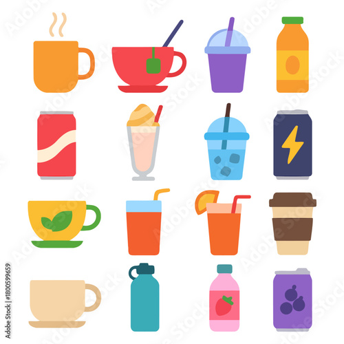Beverage Assortment: A visually diverse collection of refreshing beverages, showcasing an array of flavors and styles. Capturing the essence of refreshment and choice.
