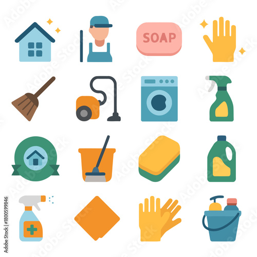 Cleanliness is Next to Godliness: a curated set of cleaning essentials designed to illuminate cleanliness and hygiene. Featuring various cleaning tools. 