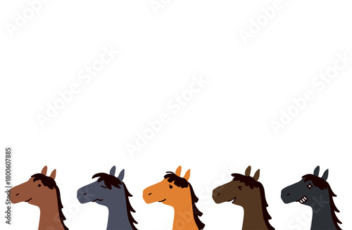 複数の馬のイラスト