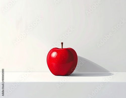 poster design, a single red apple on a white background, clean 