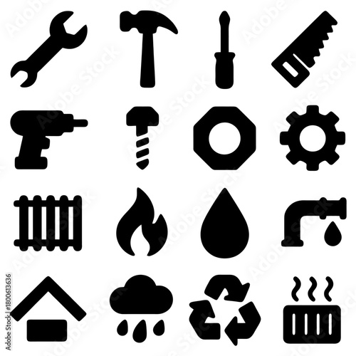 Diverse Tools and Elements: A curated collection of essential tools and illustrative elements, forming a rich assortment of visual assets.