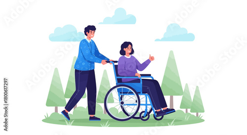 Inclusive Outdoor Activity for Disabled Person