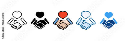 Trustworthy Partnership Icon Set Multiple Style Collection