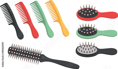 set of hair brushes