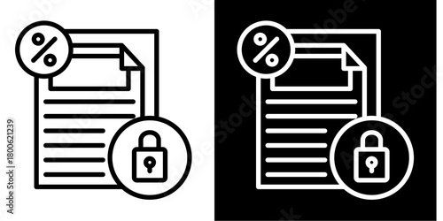 Fixed Interest Rate  Icon Set White Style Collection