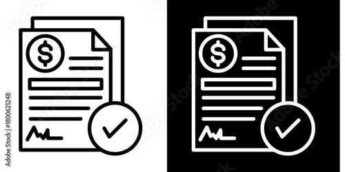 Approved  Icon Set White Style Collection