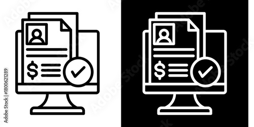 Account  Icon Set White Style Collection