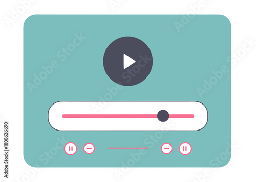 Modern creative music app ui design with play and slider controls vector illustration vector