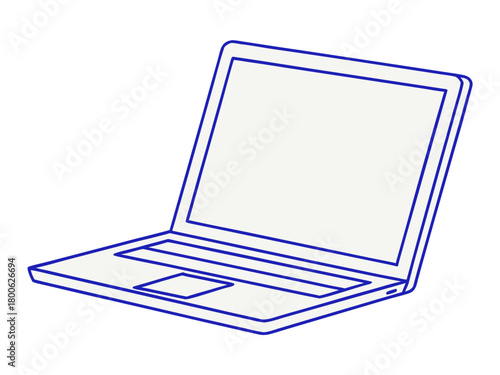 Minimalist glowing laptop vector illustration for electronics stores and technology concepts vector