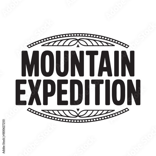 Bold mountain expedition text logo design