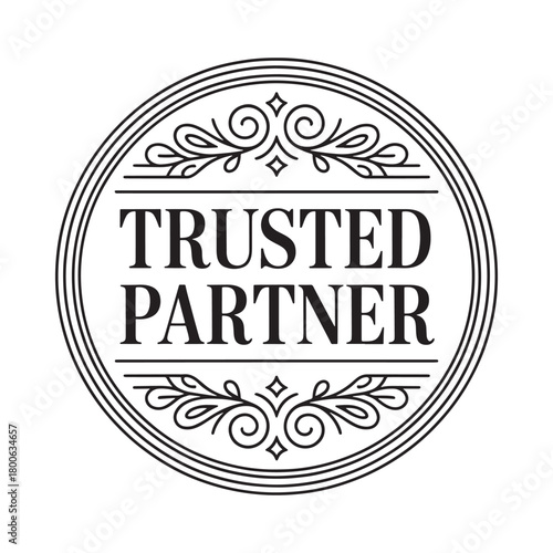 Elegant trusted partner emblem with ornate details
