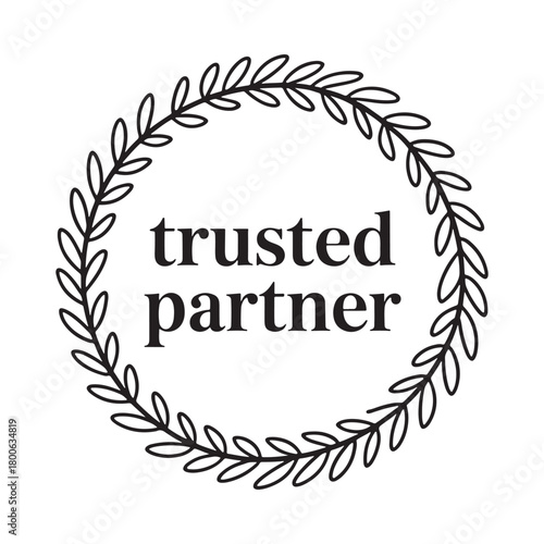Trusted partner laurel wreath emblem