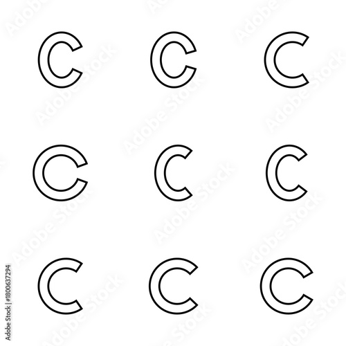 Copyright icon vector isolated on white background. copyright symbols