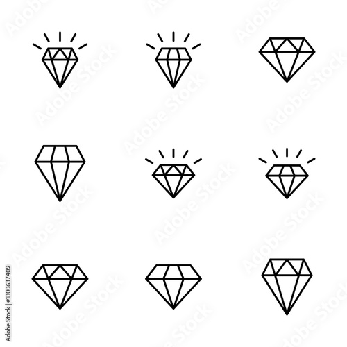 Diamond icon vector isolated on white background. Diamond vector icon. Gemstone symbol