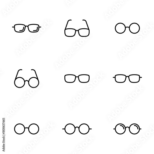 Glasses icon vector isolated on white background. Stylish Eyeglasses. Glasses vector. Optical concept
