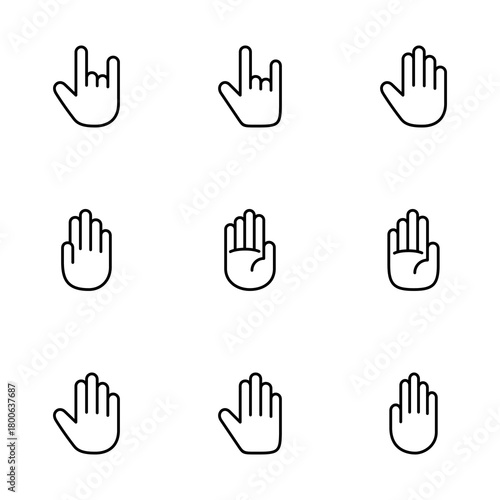 Hand icon vector isolated on white background. Hand gesture. hand stop