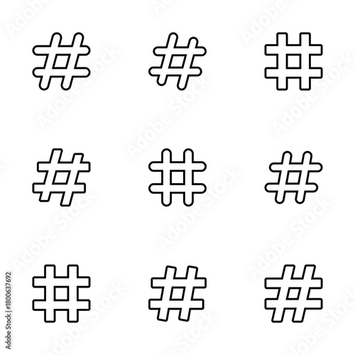 Hashtag icon vector isolated on white background. hashtag vector icon