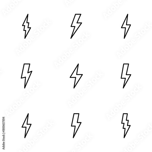 Lightning icon vector isolated on white background. Bolt icon vector. Energy and thunder electric icon
