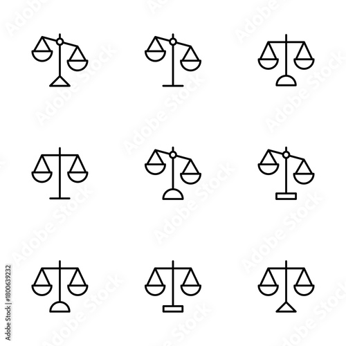 Scales icon vector isolated on white background . Law scale icon. Justice sign