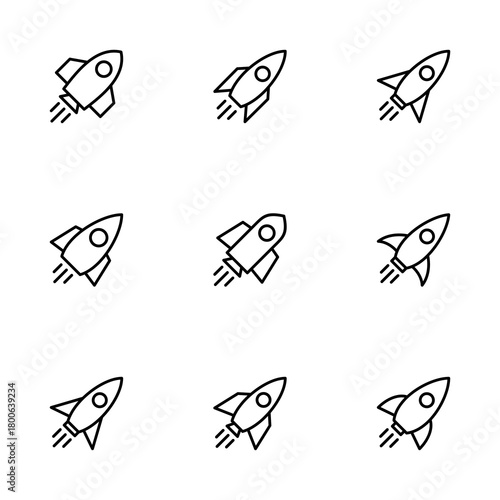 Rocket icon vector isolated on white background. Start Up Concept Symbol. Startup icon