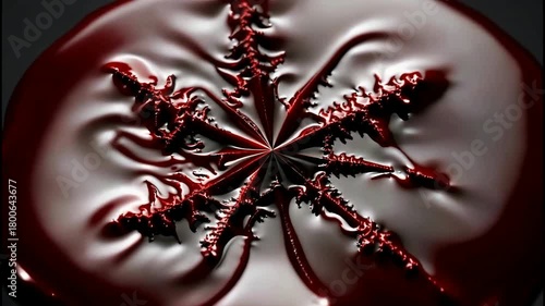 Wallpaper Mural Abstract red snowflake design on a dark background, artistic concept. Torontodigital.ca