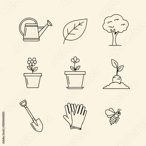 Gardening Icons Set