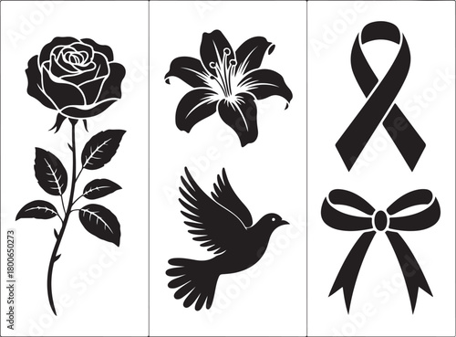 Elegant memorial symbols for remembrance projects
