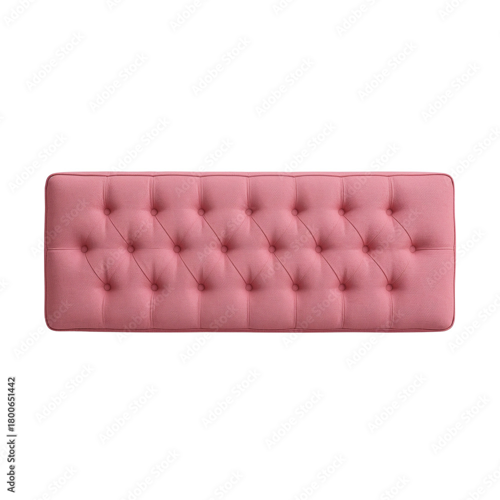 Obraz premium Elegant tufted bench in soft pink fabric, adding a touch of sophistication to any space