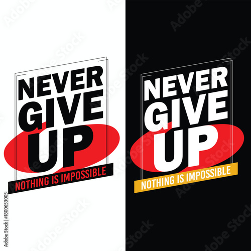Never give up motivational boxing t-shirt design